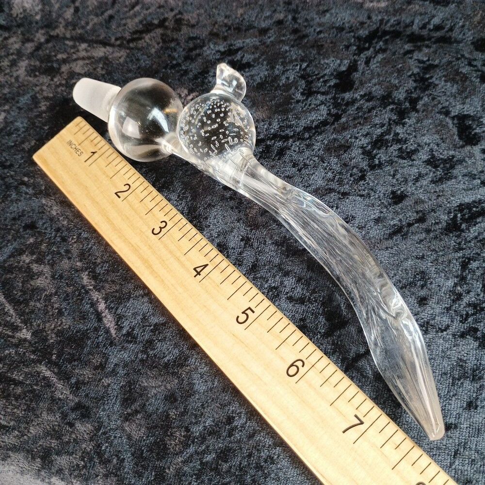 1940s Gundersen-Pairpoint Crystal Glass Perfume Bottle MCM With Pheasant Stopper - Picture 14 of 15